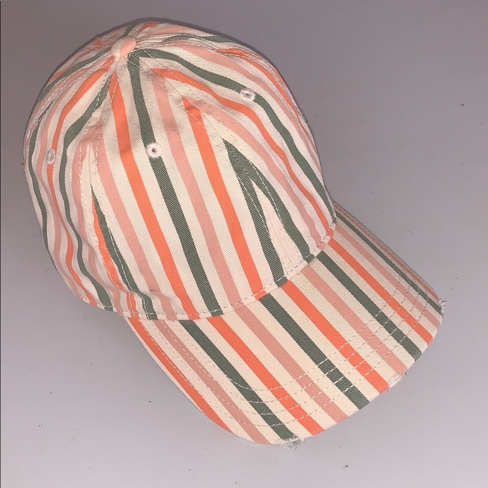 Aerie Funky Striped Distressed Colorful Casual Sporty Ballcap Adjustable OS